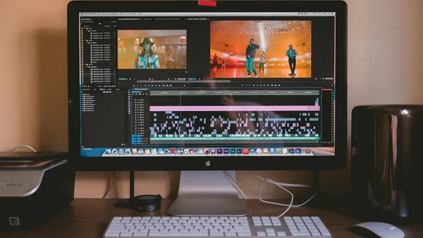 turned-on iMac screen