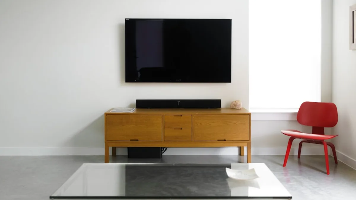 flat screen wall-mount TV inside room