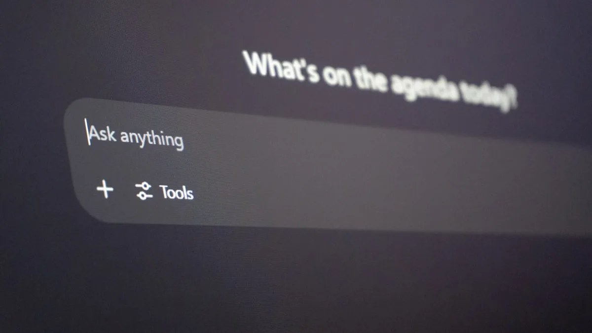 Digital interface with "ask anything" prompt.