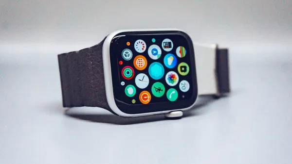 black smart watch with black strap
