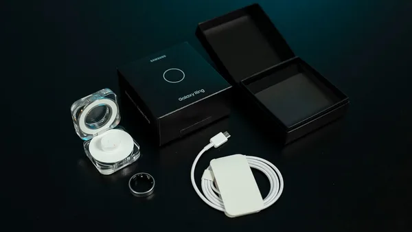 Unboxing of a product with its accessories.