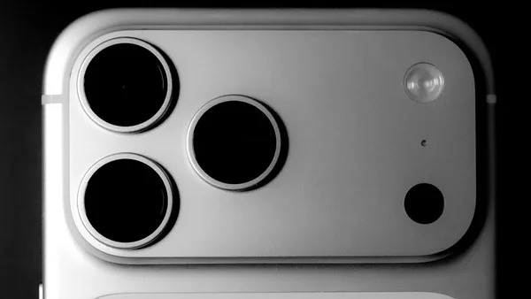 Close-up of a smartphone camera lens array