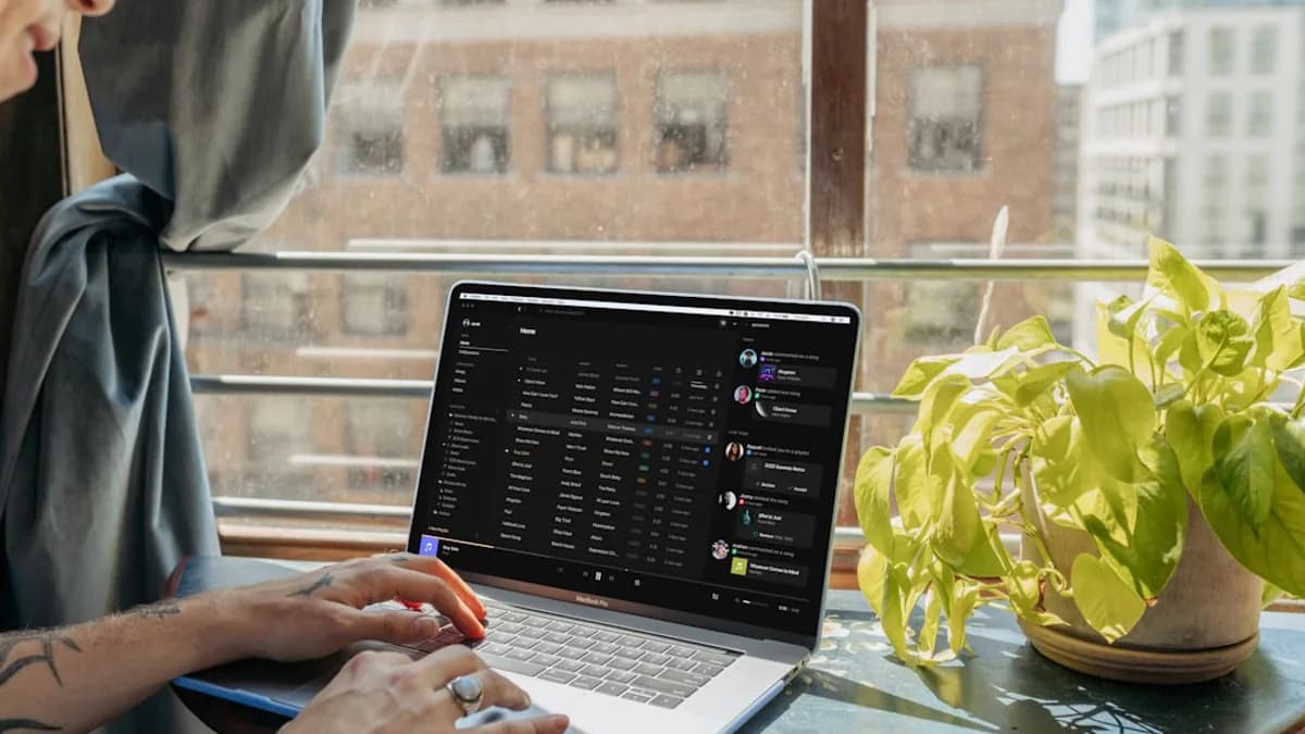 person using black laptop computer