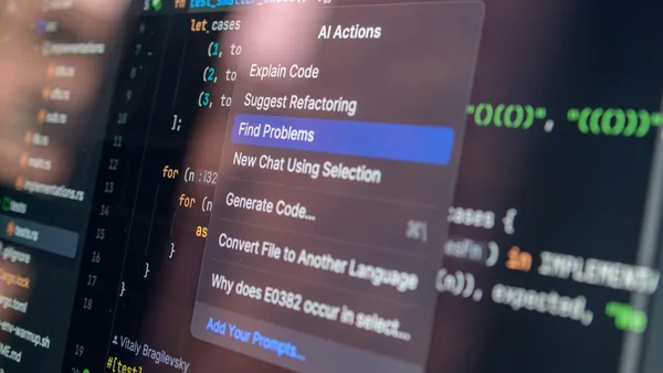 Computer screen displaying code with a context menu.