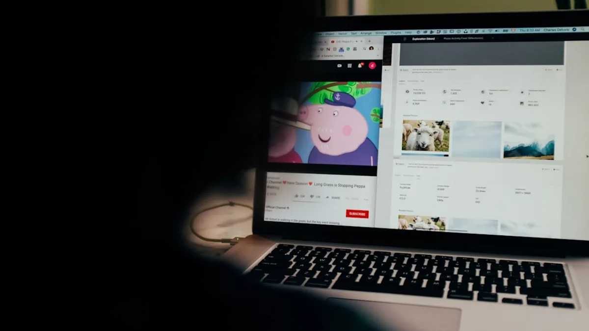macbook pro turned on displaying facebook page