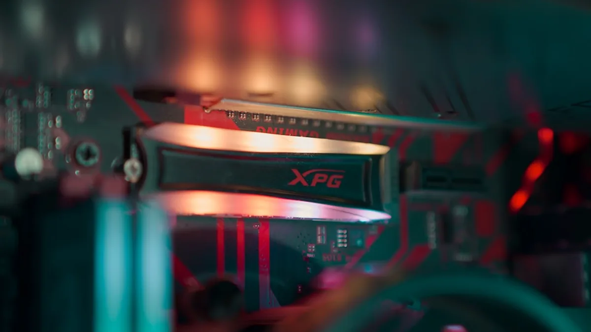 a close up view of a computer processor