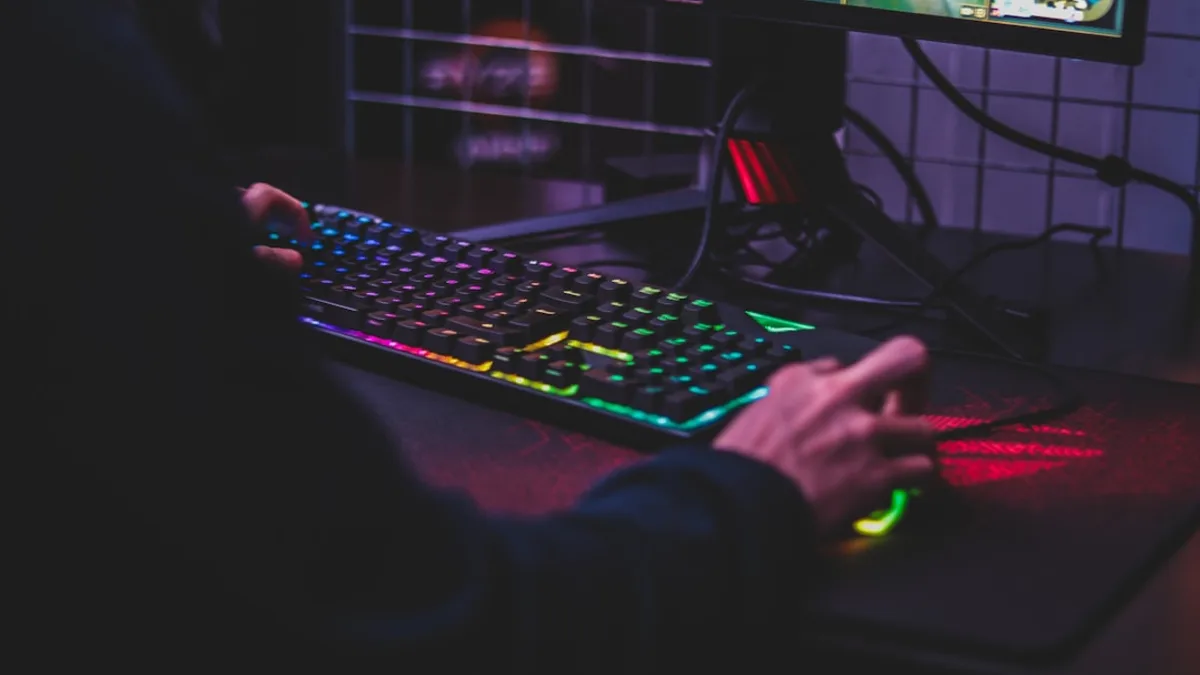 person using desktop computer