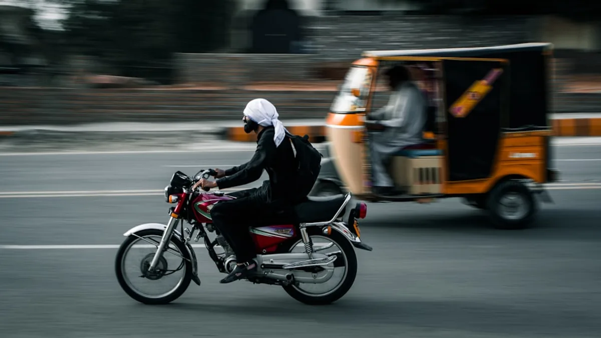 a person riding a motorcycle