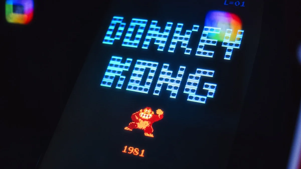 Donkey kong arcade game screen with 1981 date