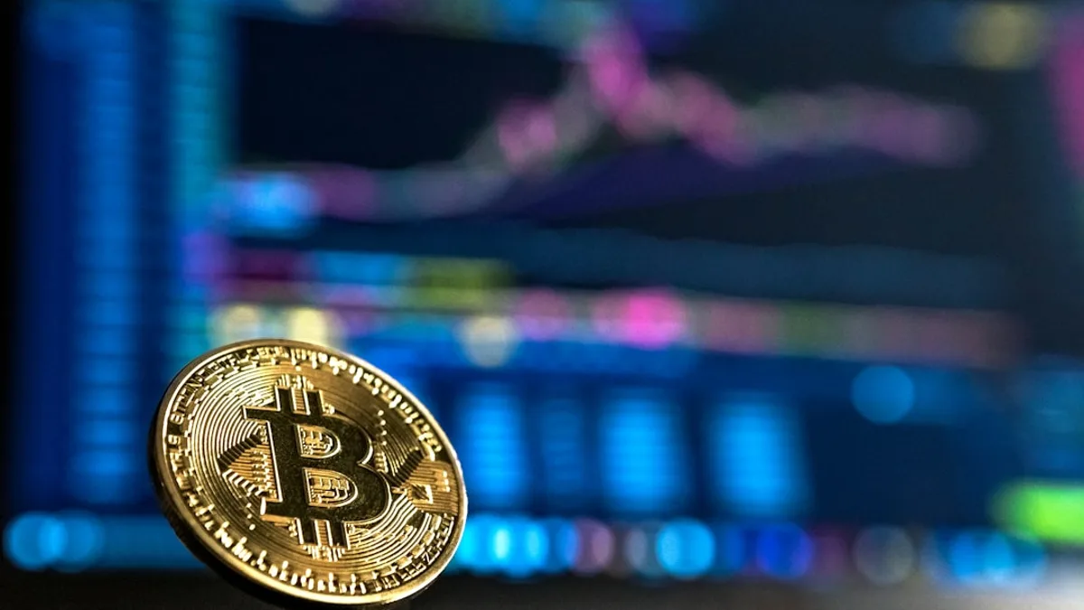 gold-colored Bitcoin