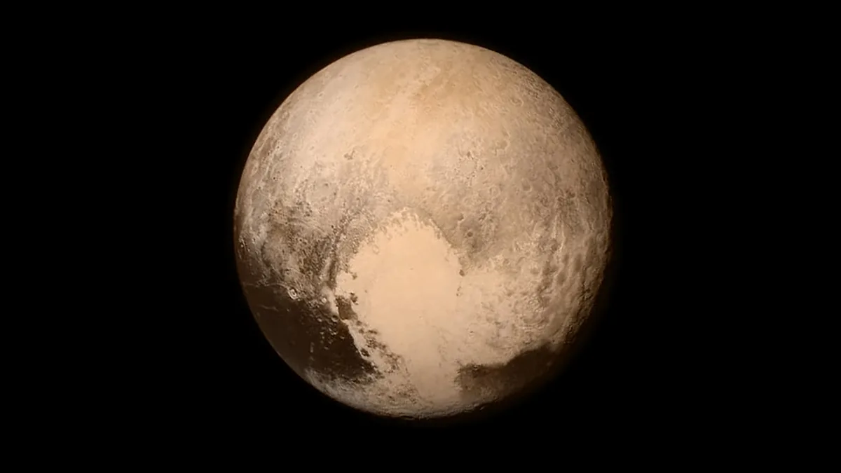 Pluto on a black background