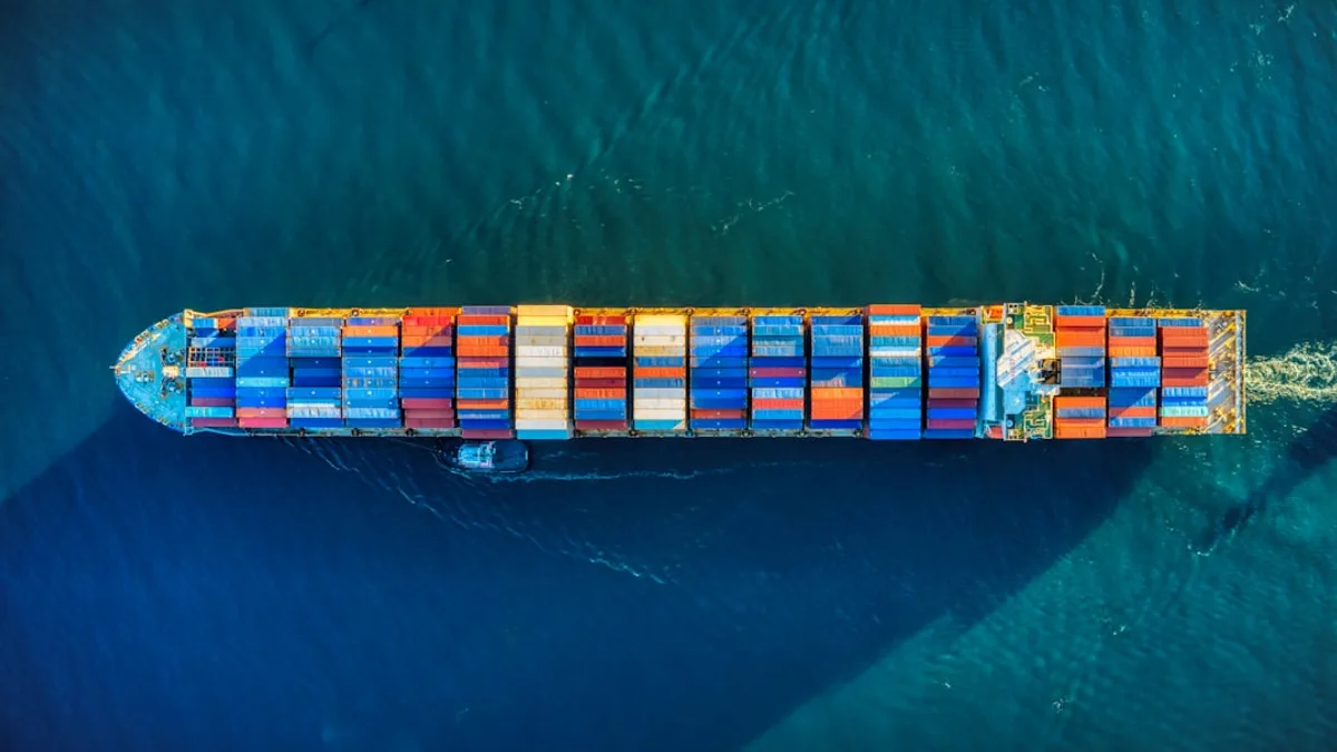 aerial view of boat on water