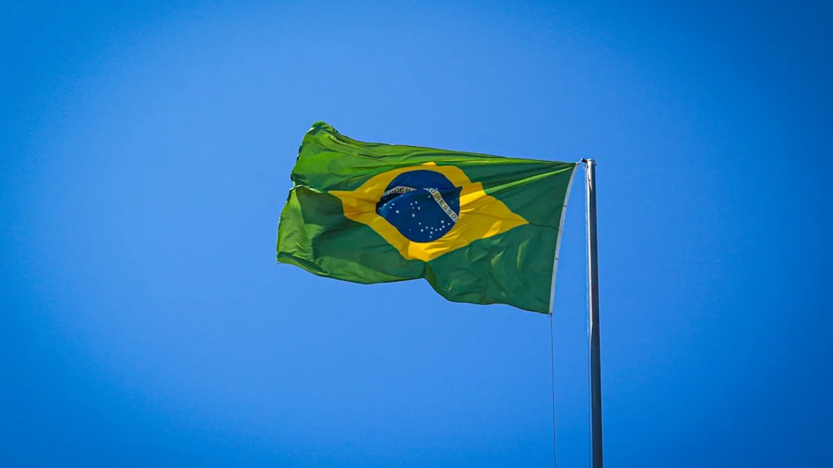 a flag flying in the air