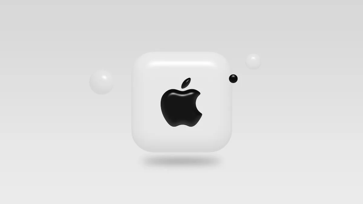an apple logo on a white background