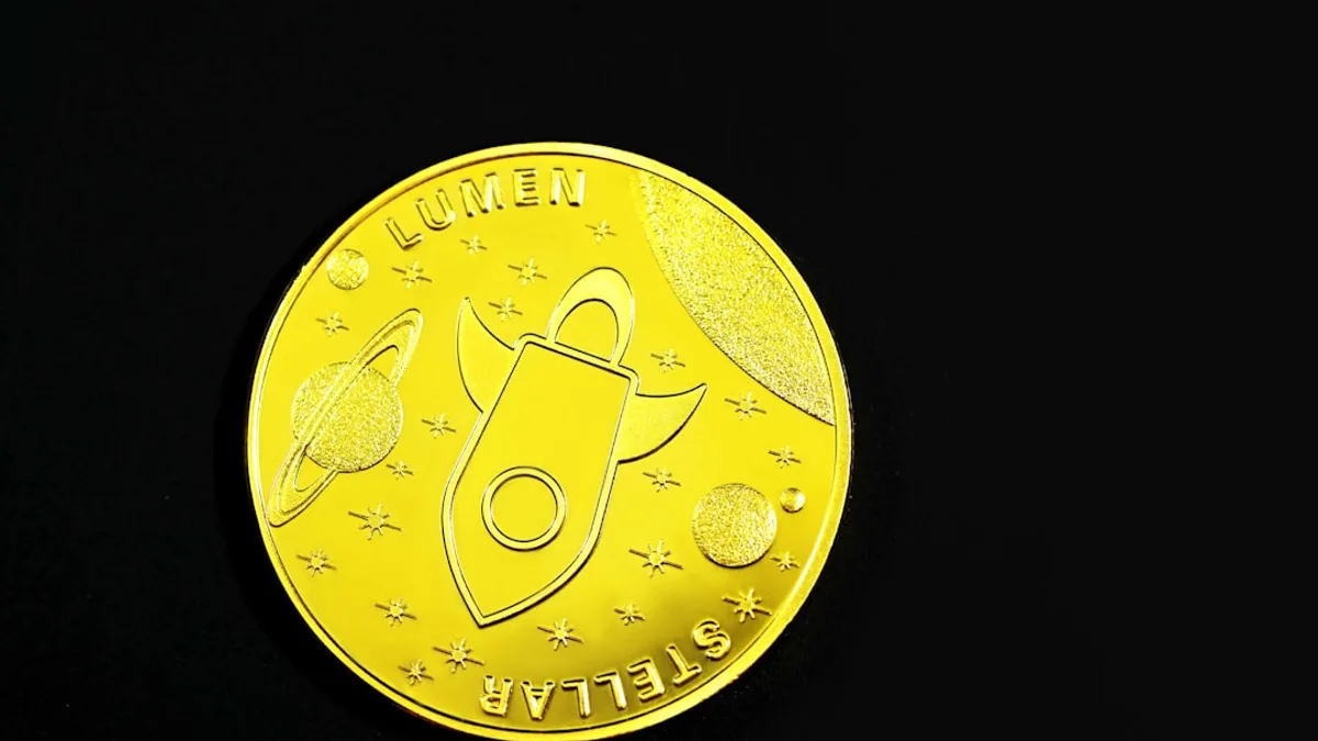 gold round coin with black background