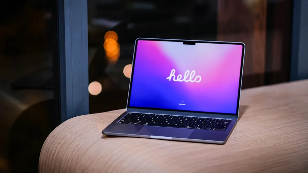 a laptop on a table