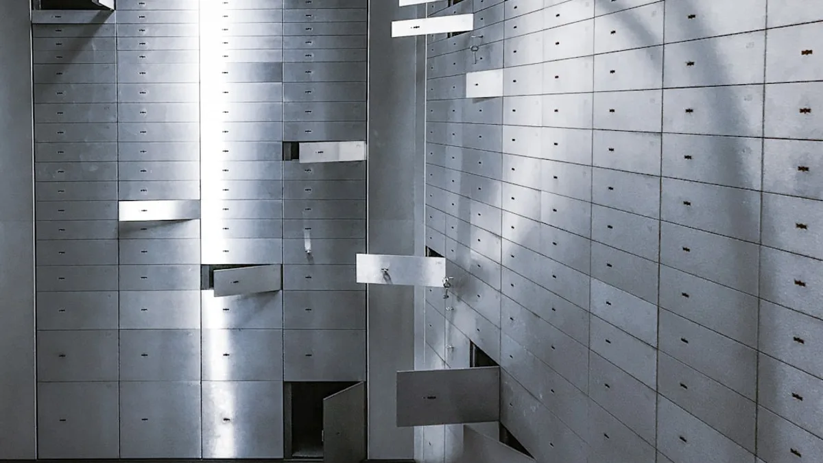 a room that has a bunch of drawers in it