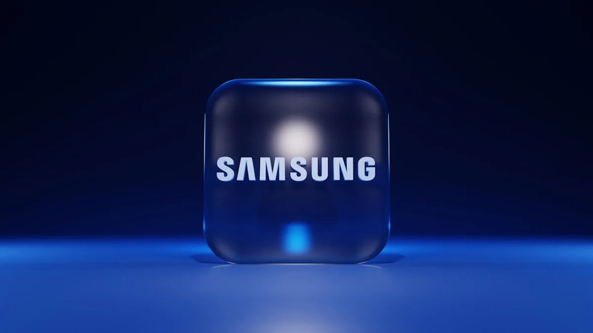 a blue cube with a white logo