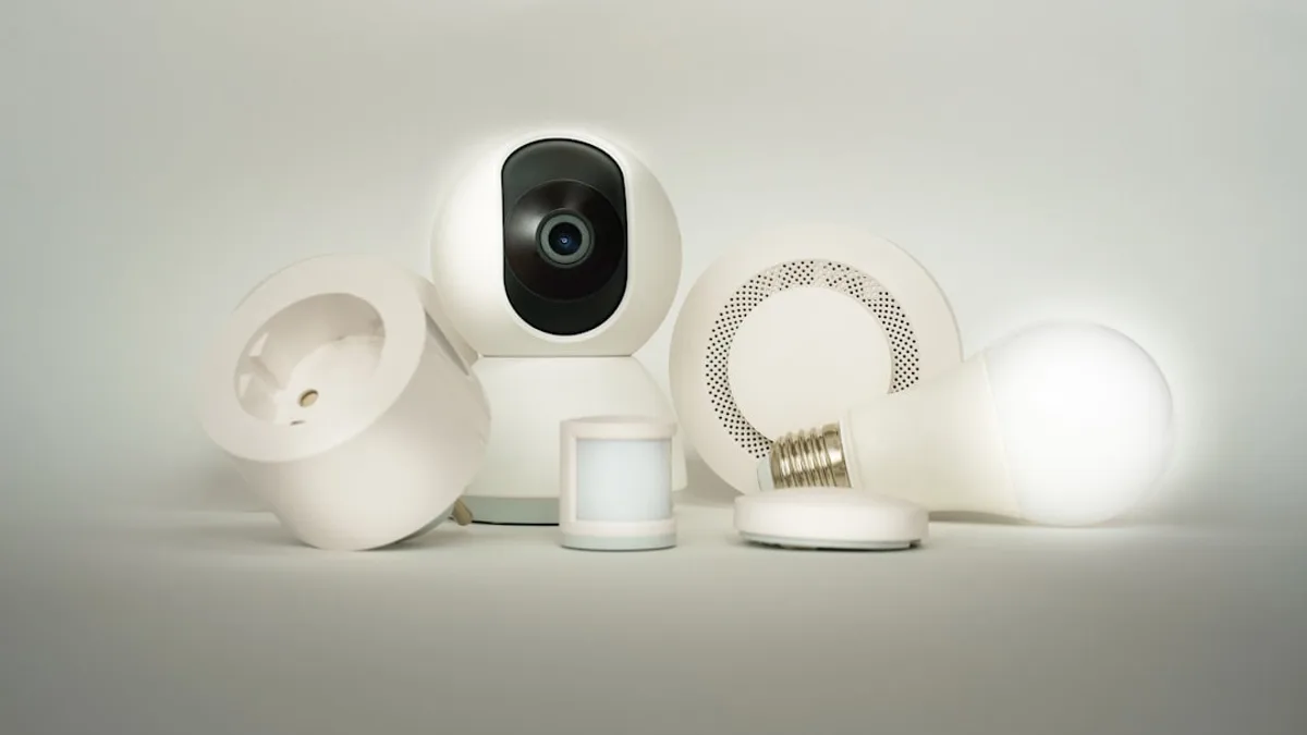 A group of electronic devices sitting on top of a table