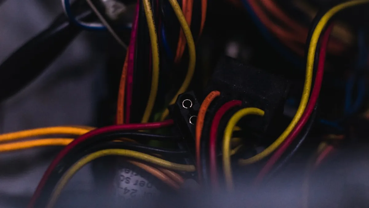 black red and yellow coated wires