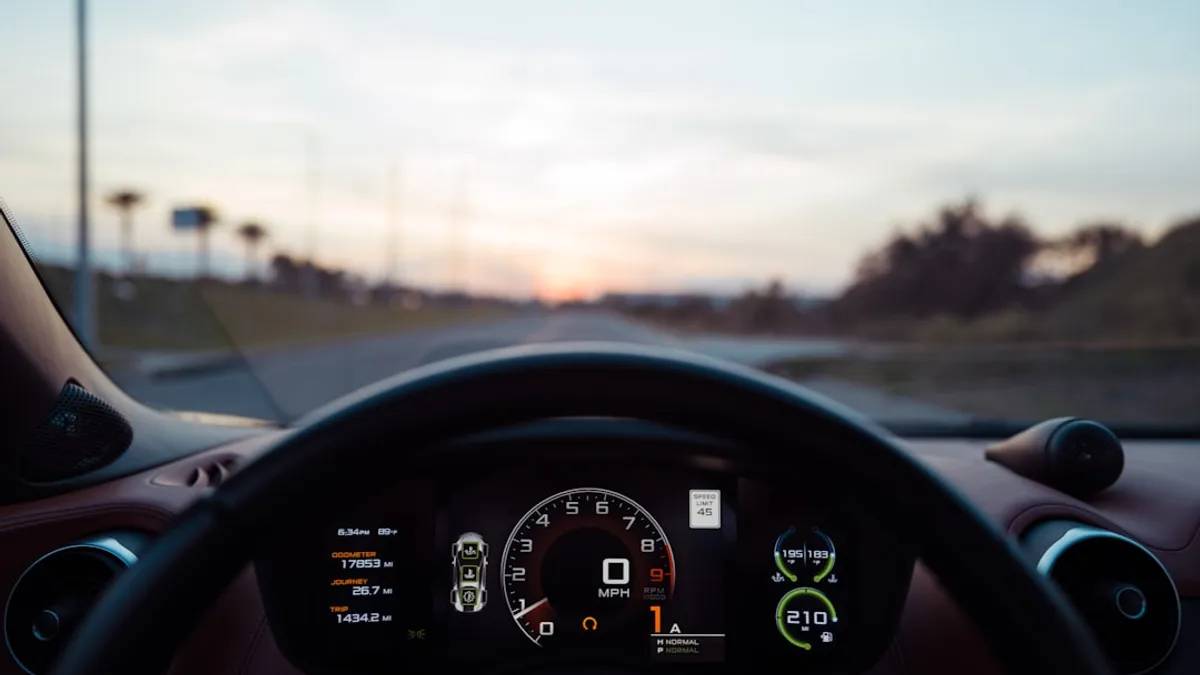 black car instrument panel cluster
